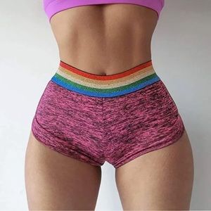 4 for $20 NWOT Rainbow Waist Booty Shorts - Purple - S